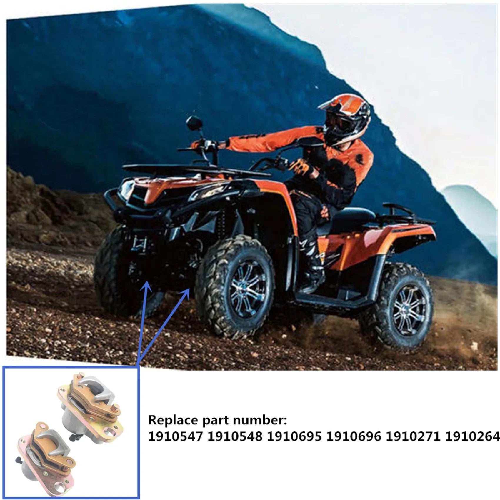 labwork Front Brake Calipers & Pads Replacement for Polaris Trail Blazer 250 400 Trail Boss 325 330 LAB WORK MOTO