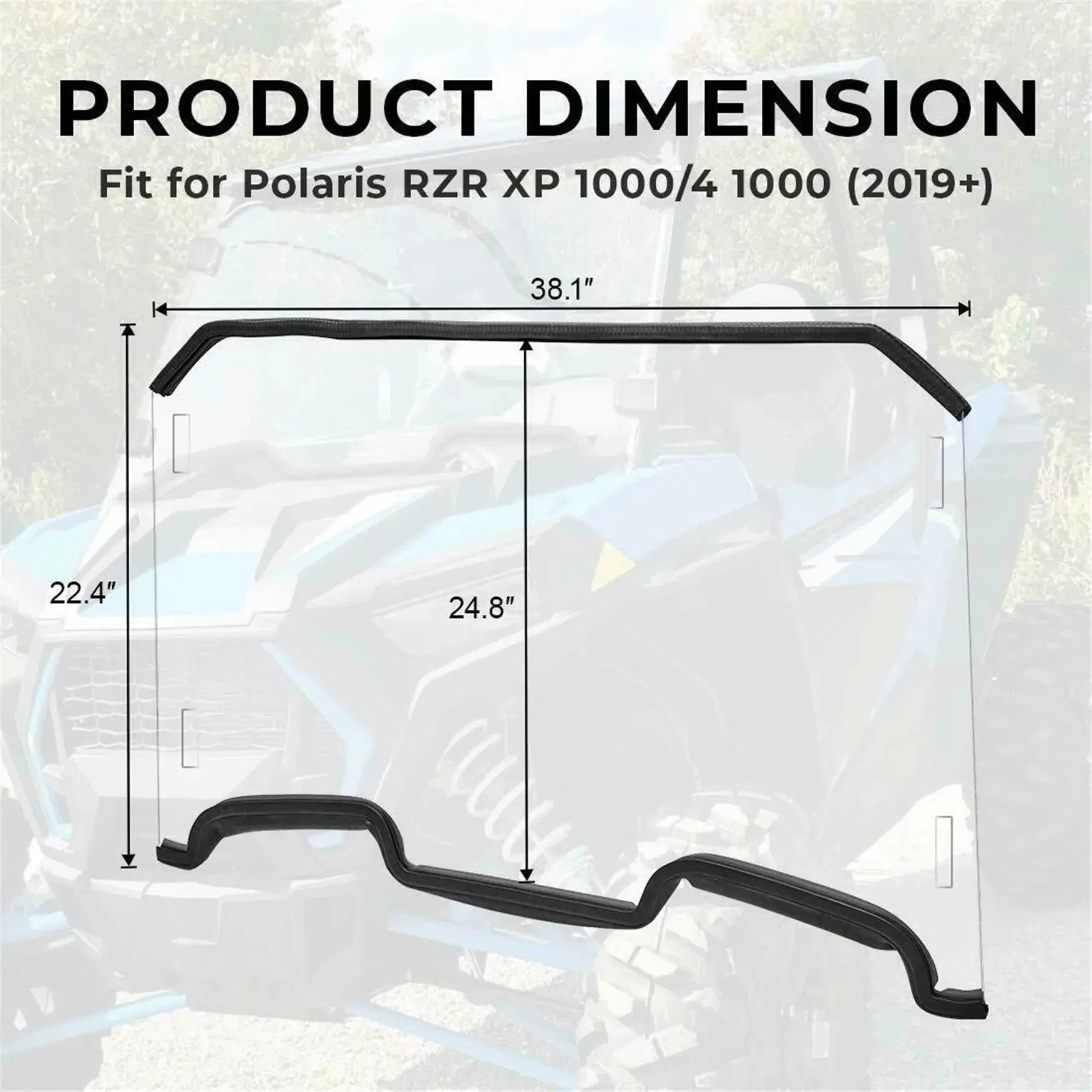 labwork Front Full Windshield Windscreen Replacement for 2019-2021 Polaris RZR XP 1000/4 1000 LAB WORK MOTO