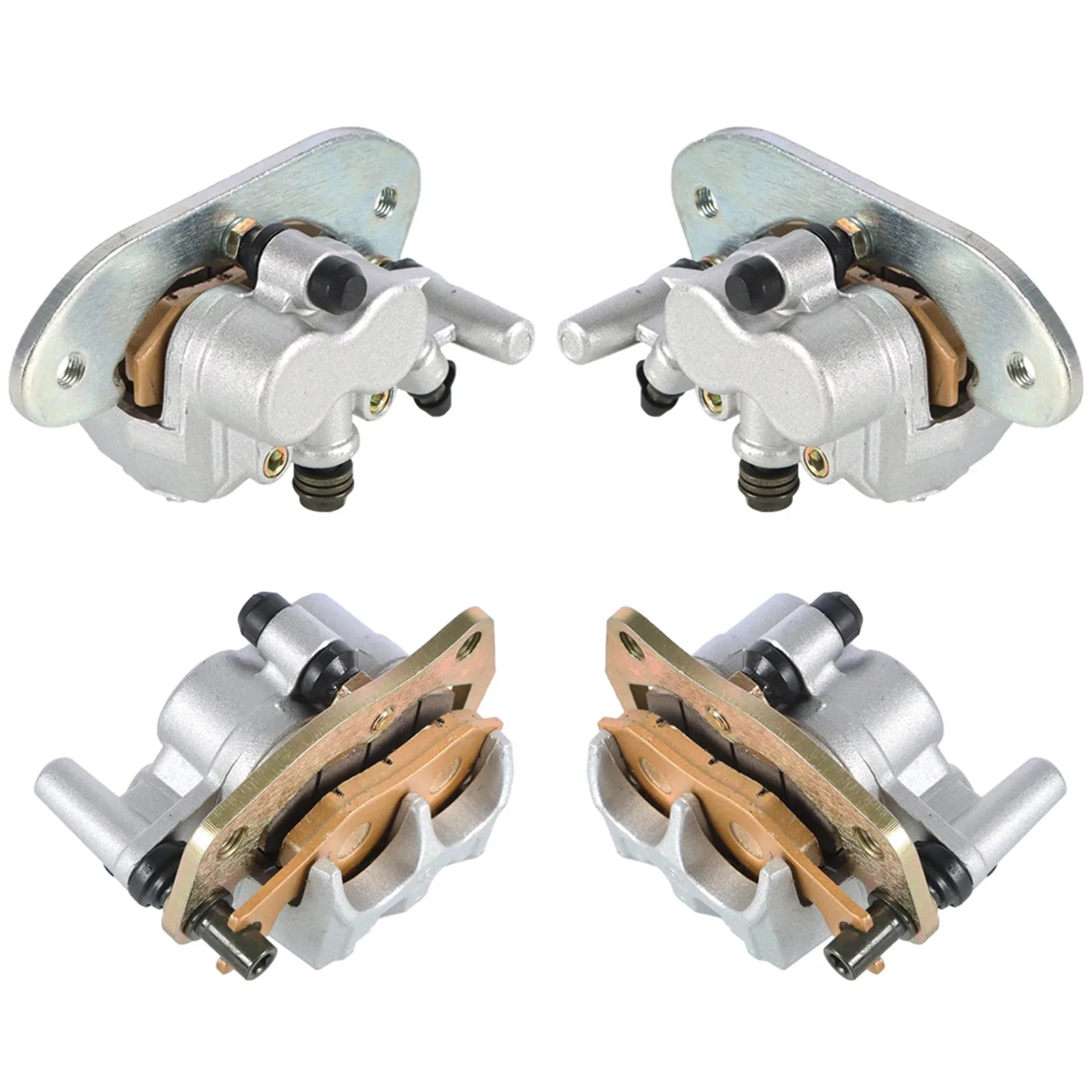 labwork Front and Rear Brake Calipers Set With Pads Replacement for 2008-2013 Yamaha Rhino 700 YXR700 LAB WORK MOTO