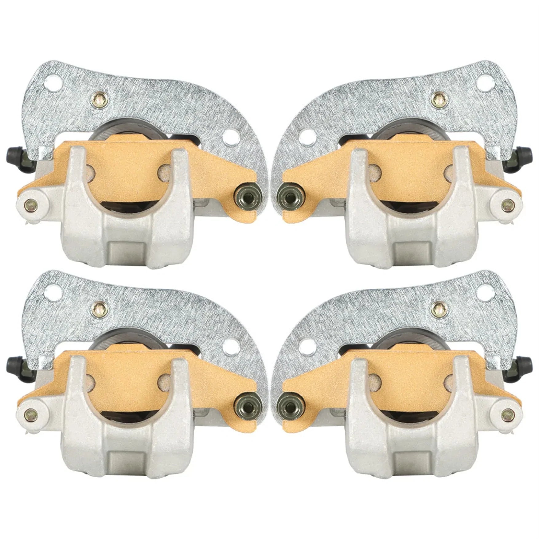 labwork Front and Rear Brake Calipers w/Pads 3B4-2580W-11-00 Replacement for 2007-2020 Yamaha Grizzly 700 YFM700F/P LAB WORK MOTO