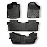 3-Row All-Weather TPE Floor Mats Set for 2016-2022 Honda Pilot (8-Passenger)