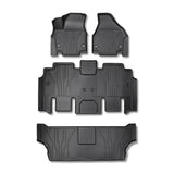 4Pcs Car Floor Mats Liner Front and Rear TPE Black Replacement for Pacifica 2017-2025 7 and 8 Seats Passenger Model