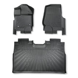 3PCS Floor Mats Black TPE Replacement for F150 2015-2025 Replacement for F150 Lightning SuperCrew Cab 2022-2025