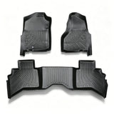 3PCS Floor Mats Black TPE Replacement for R-am 1500 Quad Cab 2002-2008 Replacement for R-am 2500 3500 Quad Cab Heavy Duty 2003-2009