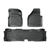 3Pcs Car Floor Mats Front and Rear TPE Black Replacement for F-250 F-350 Super Duty SuperCab 2008-2010