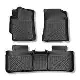 Black 3Pcs Front and Rear TPE Car Floor Mats Replacement for Camry 2012-2017