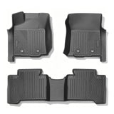 3-Piece TPE All-Weather Floor Mats for 2016-2023 Toyota Tacoma Double Cab