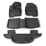 4PCS TPE All-Weather Floor Mats [2nd Row Bench Seat] for 2011-2014 Ford Explorer 7 Seats