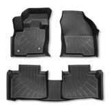 3Pcs Car Floor Mats Front and Rear TPE Black Replacement for Edge 2015-2024