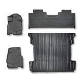 4-Piece All-Weather TPE Floor Liners & 6.5 Foot Truck Bed Mat for 2015-2026 Ford F-150 SuperCab Extended Cab – Heavy Duty Custom Fit Protection