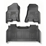 labwork 3-Piece 3D TPE All-Weather Floor Mats for 2019-2024 Ram 1500 Crew Cab New Body w/ Underseat Storage
