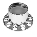 Chrome Semi Truck Rear Wheel Axle Hub Covers Hubcaps Kits 33mm Lug Nuts 4PCS