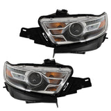 Labwork Left+Right Headlights For Ford Taurus 2013 2014-2016 Halogen W/Gray Trim
