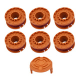 6 Pack WA0010 Trimmer String Replacement for 0.065 for Worx WG154 WG163 WG160 WG180 WG175 WG155 WG151 String Trimmer (6 Spools + 1 Caps)