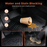 4PCS Floor Mats Black TPE Replacement for Gr-and Ca-ra-Van Bucket 7 Seats 2008-2020 Replacement for Town and Country 2008-2016 Stow' n Go Bucket 7 Seats