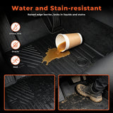 3-Piece TPE All-Weather Floor Mats for 2016-2023 Toyota Tacoma Double Cab