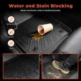 Black 3Pcs Front and Rear TPE Car Floor Mats Replacement for Kicks 2018-2024
