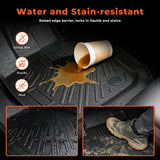 labwork 3-Piece 3D TPE All-Weather Floor Mats for 2017-2020 Ford Fusion Front & Rear Set