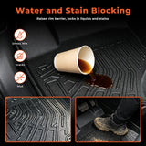 TPE Floor Mats Liners & Trunk Cargo Liner Set For 2012-2015 Toyota Prius C Black