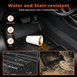 Full Set 3D TPE All-Weather Floor Mats for 2014-2019 Chevy Silverado GMC Sierra 1500 2500 3500 HD