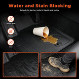 3Pcs Car Floor Mats Front and Rear TPE Black Replacement for Rogue 2021-2026