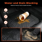 Black 3Pcs Front and Rear TPE Car Floor Mats Replacement for Silverado 1500 Replacement for Sierra 1500 Crew Cab 2019-2026 with Rear Storage