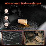 3-Piece TPE All-Weather 3D Floor Mats with Metal Emblem for Colorado Canyon 2023-2026 [Fits 4-Door Crew Cab Only]