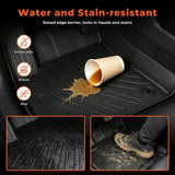 3Pcs Car Floor Mats Front and Rear TPE Black Replacement for Edge 2015-2024