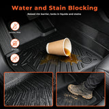 3Pcs Car Floor Mats Liner Front and Rear TPE Black Replacement for F250 F350 F450 F550 Super Duty Crew Cab 1999-2007