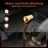 3D Custom Fit TPE Floor Liners Set for 2011-2014 Ford Edge - Premium All-Weather Non-Toxic Interior Floor Mats (Front & Rear)