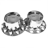 Chrome Semi Truck Rear Wheel Axle Hub Covers Hubcaps Kits 33mm Lug Nuts 4PCS