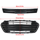 Front Bumper Upper Lower Grille For Chevrolet Trax 2017-2020 Black Plastic Trim