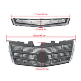Labwork Front Upper & Lower Side Grill Set Plastic For Cadillac CTS 2008-2011