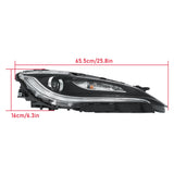Labwork Right Headlight For 2015-2017 Chrysler 200 Halogen W/LED DRL Chrome Trim