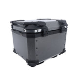 45L Motorcycle Rear Top Case Trunk with Safety Lock Gray Aluminum Alloy