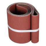 New 6 in X 48 in 80 Grit Red Sandpaper Premium Aluminum Sanding Belts 5 Pieces