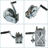 New Silvery Manual Crank Winch & Boat Winch 1500 lbs With 5.0mm*10m Rope