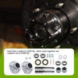 Labwork 1" Hub Round BT8 Spindle Set of 2 Trailer Axle Kits 4 on 4" Bolt Idler