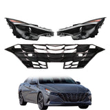 Labwork LH+RH Headlights&Front Bumper Grill For 21-22 Hyundai Elantra W/LED DRL