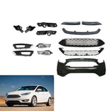 Labwork Front Bumper Cover+Grill +Fog Light+Lips Fit For 2015 Ford Focus Plastic