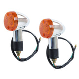2x Light Motorcycle Amber Chrome Front Rear Turn Signal Blinker Indicator
