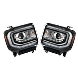 Labwork Right+Left HID Headlights For GMC Sierra 1500 2016-2018 W/o Ballast+Blub