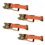 4 Pcs 2" x 15' (50mm*4.5m) Heavy Duty Tie Downs 4400-lbs E-Track Ratchet Straps