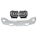 Labwork RH+LH HID Headlights&Front Bumper Face Bar For 2016-2018 GMC Sierra 1500