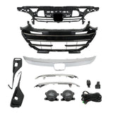 Labwork Upper Lower Grill+Trim Covers+Fog Light Set For Honda Accord 2021-2023