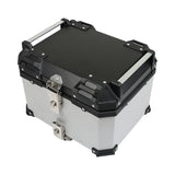 45L Aluminum Motorcycle Top Case Lock Trunk Luggage Tour Tail Box Storage Silver