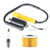 Ignition Coil Spark Plug & Oil filter For Honda Sportrax 400 TRX400EX 1999-2006