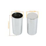 Lug Nut Covers Plastic 33mm 4-1/4" Screw-On Flat Top Cylinder Chrome Set Of 20