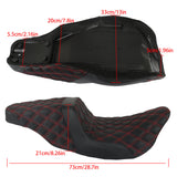 Red Lattice Stitch Step-Up Seat For Touring Road King Electra Street Glide 08+