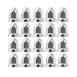 33mm Chrome Lug Nut Covers Semi Truck Push On Bullet Style ABS Plastic Set of 20